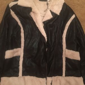 Leather bomber jacket